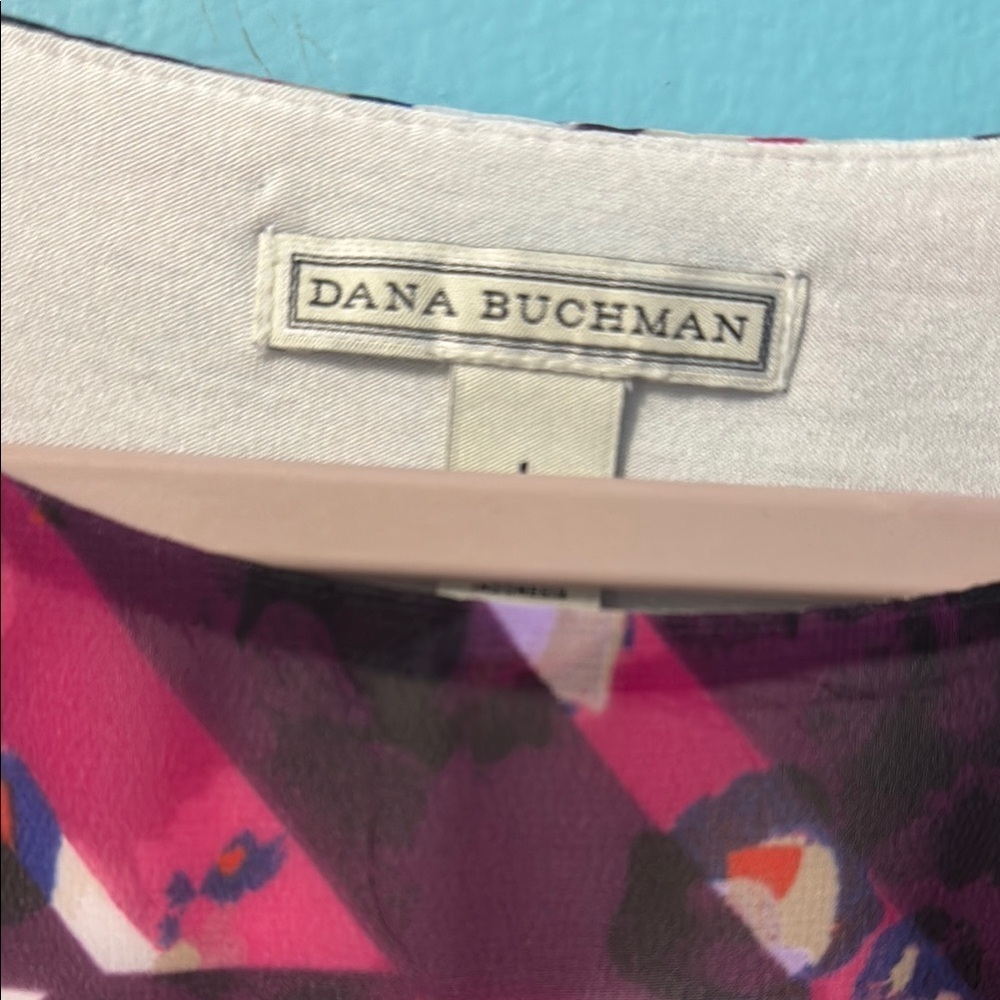 Dana Buchman Asymmetrical Red and Pink Short Sleeve Tunic #63 - Picture 5 of 9